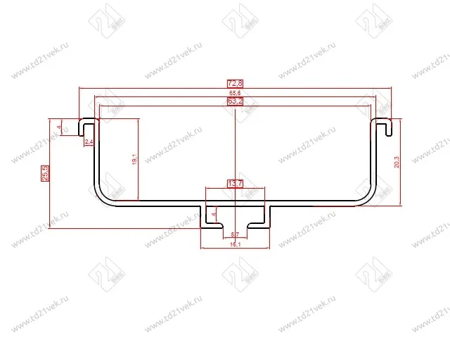 С-образный профиль GOLA, L=4050 мм, черный матовый анодированный 2