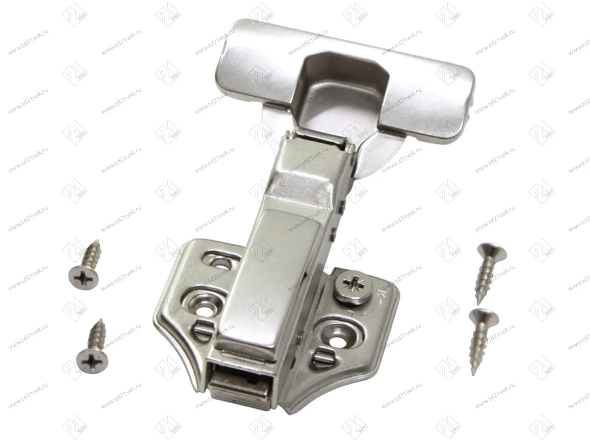 Петля 3D полунакладная 8мм, с планкой H=2мм, CLIP, c доводчиком, никель 1