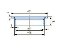 Заглушка кабель-канала, пластиковая, круглая, d=60 мм, венге