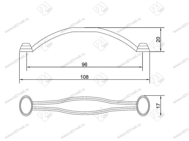 Скоба "Оскар" 5164-08/96 (бронза) (ST) <50/600> 2