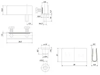 HG001/Bl  К-т петель для 1 стекл. фасада(до 6мм)(без сверл.)(черн) <100/400>