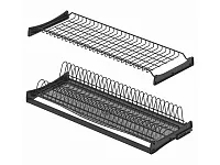 S-5162-A-16-1 Сушилка для посуды с поддоном, 900 мм, для 16 ДСП, Starax, 868х295-345 мм, антрацит (комплект посудосушителей)