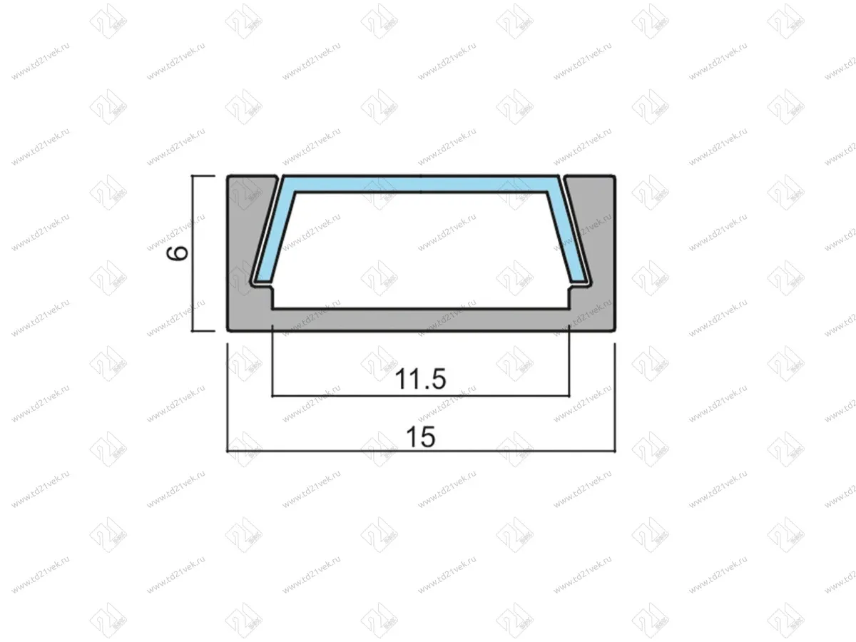 19.143.37.328 Профиль алюминиевый накладной 2 м (ЧЕРНЫЙ) КСС 1506W(Е), 4 кл + 4 загл с отверстием чёрные <1> 3