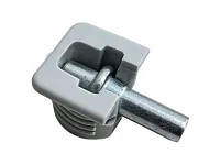 Полкодержатель для деревянных полок, врезной, d15 мм, шток с гладким штифтом в комплекте, FLIPPER, серый, 1 упак.=1000 шт.