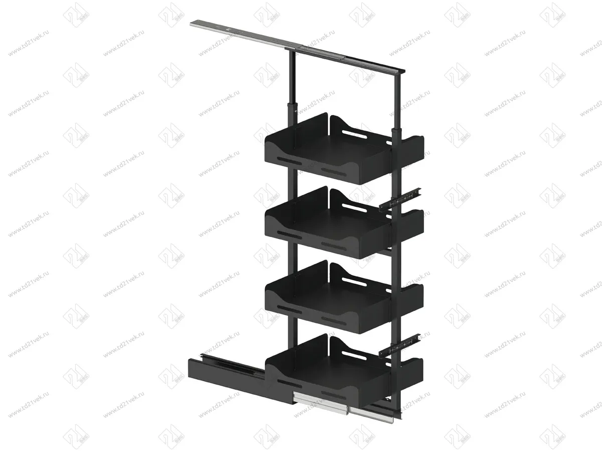 S-1825-US-A Шкаф-колонна в базу 300 мм, Starax Unique Slim, 6-ти ярусная, (230х510х1850-2000 мм), антрацит 2