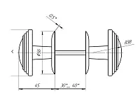 Ручка-кнопка РК1 тип 2 у металл, черный бархат <1/30>