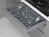 S-2282-GP Лоток для столовых приборов Starax в базу шир. 350 (290x490x55) серый <15>