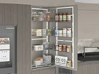 S-1227-C Выдвижная колонна для кухни в базу 450 мм, Starax, 6-ти ярусная, (380х510х1700-1850 мм)