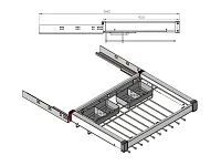 S-6712-A Брючница с органайзером для аксессуаров в базу 700 мм, Starax, (660-690х475х125 мм), направляющие Blum Tandem, антрацит