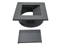 Заглушка кабель-канала, 66х66х22мм, d60мм, темно-серый