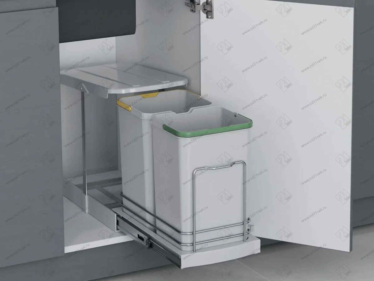 S-2392-G Система сортировки в базу 400 мм, Starax, 12+12 л, (260x440x400 мм), пластик, серый 1