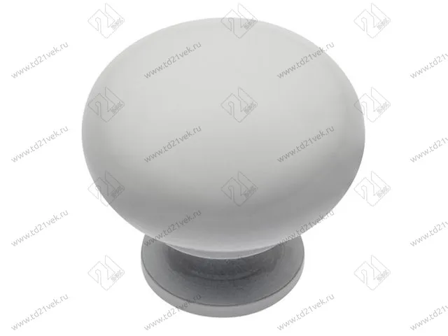 GS-BERGA-1-10 Ручка стальная (кнопка) BERGAMO белый глянец <25> 1