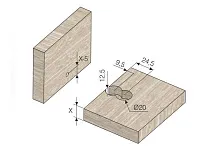 103-04-14-303 Qfix Корпус стяжки Mesan d20*h12,5*L34,5мм (серый) (ST) <500/3000>