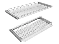Сушка двухуровневая 700/16 с рамкой + 2 поддона, серый металлик
