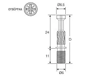 102-02-05-403 Шток Mesan L11/24мм d=6 мм. (саморез) цинк <1000/3000>