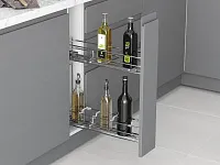 S-2421-C Бутылочница 150, Starax, 2-х ярусная, направляющие Blum Tandem, (106х475х495 мм), частичное выдвижение, правая