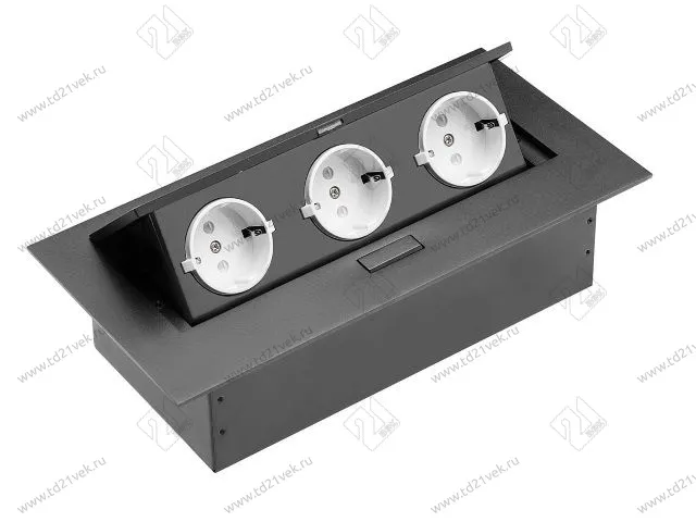 AE-PB03GS-20 Удлинитель  офисный - 3x расширения рабочего стола розетка Schucko, черный 1