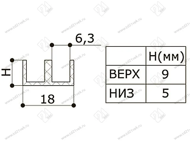 Направляющие для стекла 2м., бежевый 2