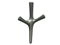 Крючок трехрожковый, хром матовый, VETKA, в комплекте: саморез 2 шт., дюбель 2 шт., крепёжная планка