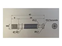 MLM6034068  (ML34CPM605)  Шток XSTAR L9/34мм М6 (метрич.резьба) цинк <1000/2000>