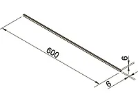 Планка торцевая алюм. для стеновых панелей 6 мм (П) 1040 L=600 <100>