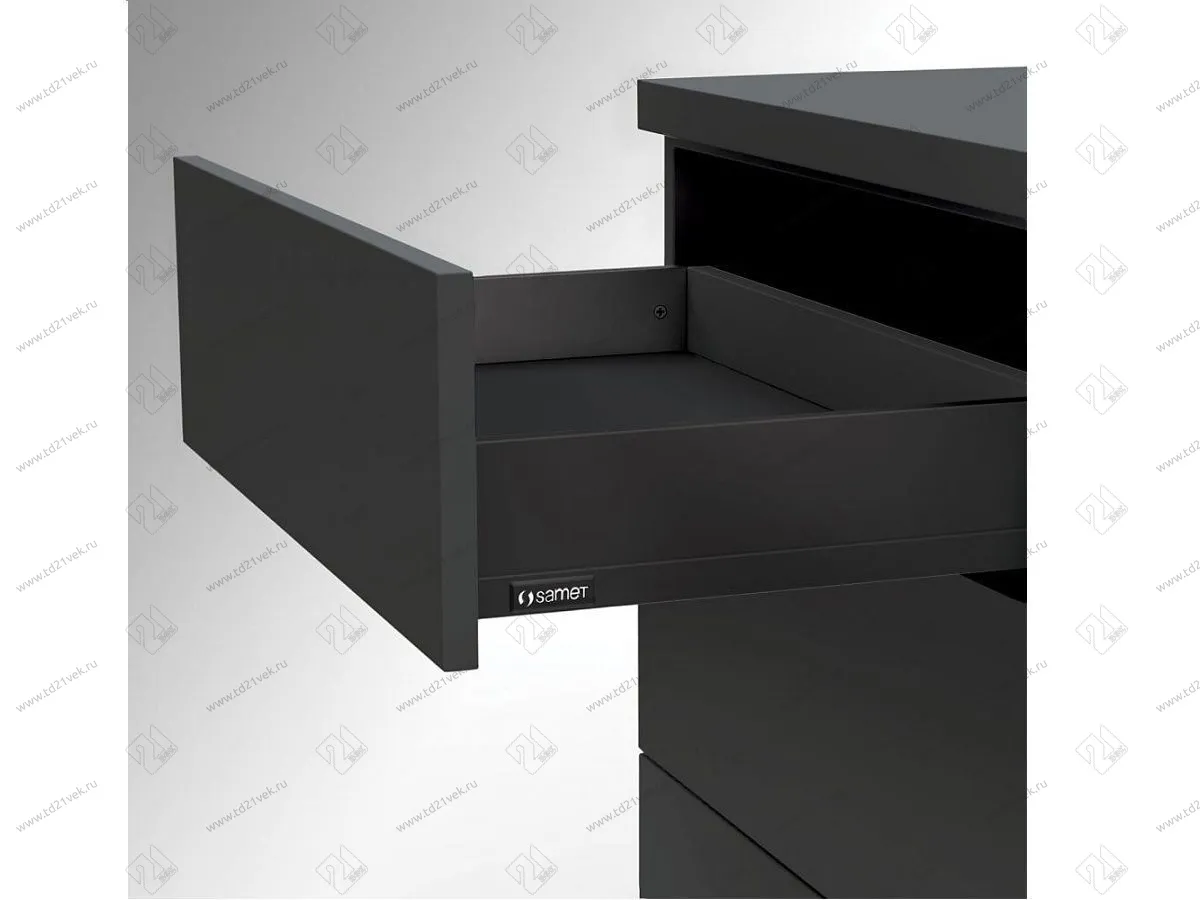 12716713650745 FLOWBOX L450 мм / H106 (с доводчиком + PUSH OPEN) (антрацит) (pack) <6> 1
