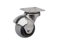 Опора колёсная ШАРОВАЯ резин на площадке d=40 мм серая <120>