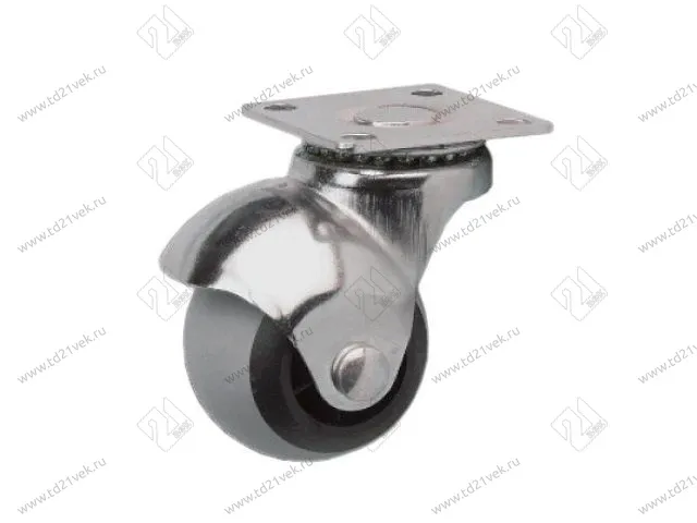 Опора колёсная ШАРОВАЯ резин на площадке d=40 мм серая <120> 1