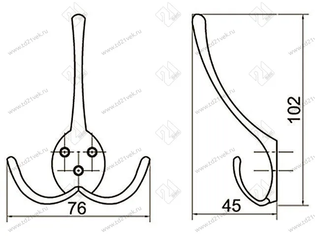 KR0140 AC Крючок античная медь <40/180> 2