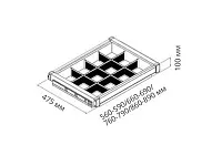 S-6715-A Ящик для аксессуаров в базу 600 мм, Starax, (560-590х475х100 мм), антрацит