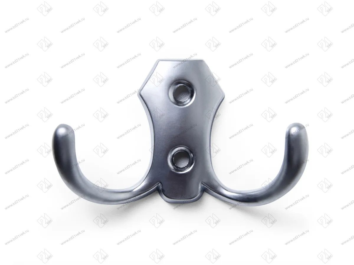 Крючок гладкий 2-хрожковый малый, (мат.хром) <100/1000> 1