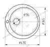 Мойка каменная Капелла d=470/380мм, глубина-165мм (Слоновая кость)    глянец GPRY 1 превью 2