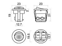 09.106.08.111 Выключатель врезной круглый D23мм, белый