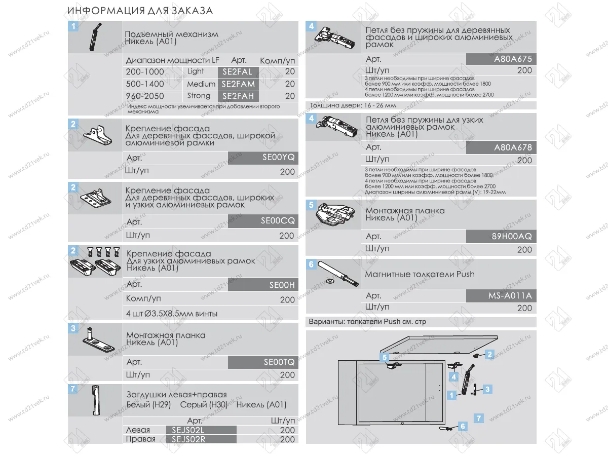 SE2FAM01 / 0017317 Подъемник TOP-STAYS SE Push-Open откидной (h240-600mm/инд.нагр.500-1500) (серый) <1/20> 4