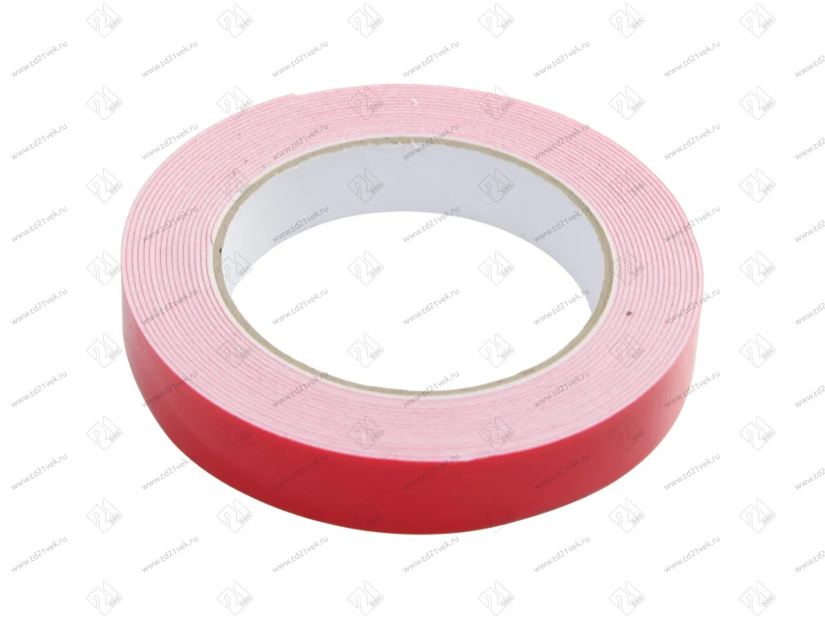 Двусторонний скотч, красный, 19мм х 5м, для зеркал 1