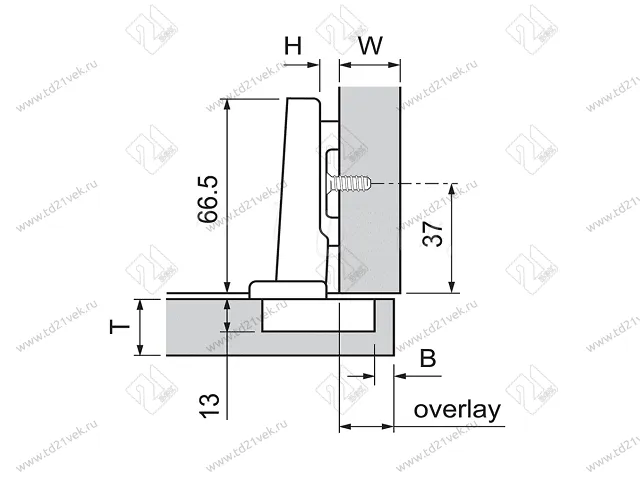 71B3550MB V250NI  (HK-XS)Петля BLUMCLIPtop 110*BLUMOTION(с доводчиком)(для АVENTOS HK-XS) <250> 2