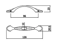 UZ-ROYAL1-96-10-03 Ручка GTV ROYAL1 C=96мм, белый/золото <50>