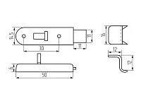 Задвижка мебельная / шпингалет (цинк)