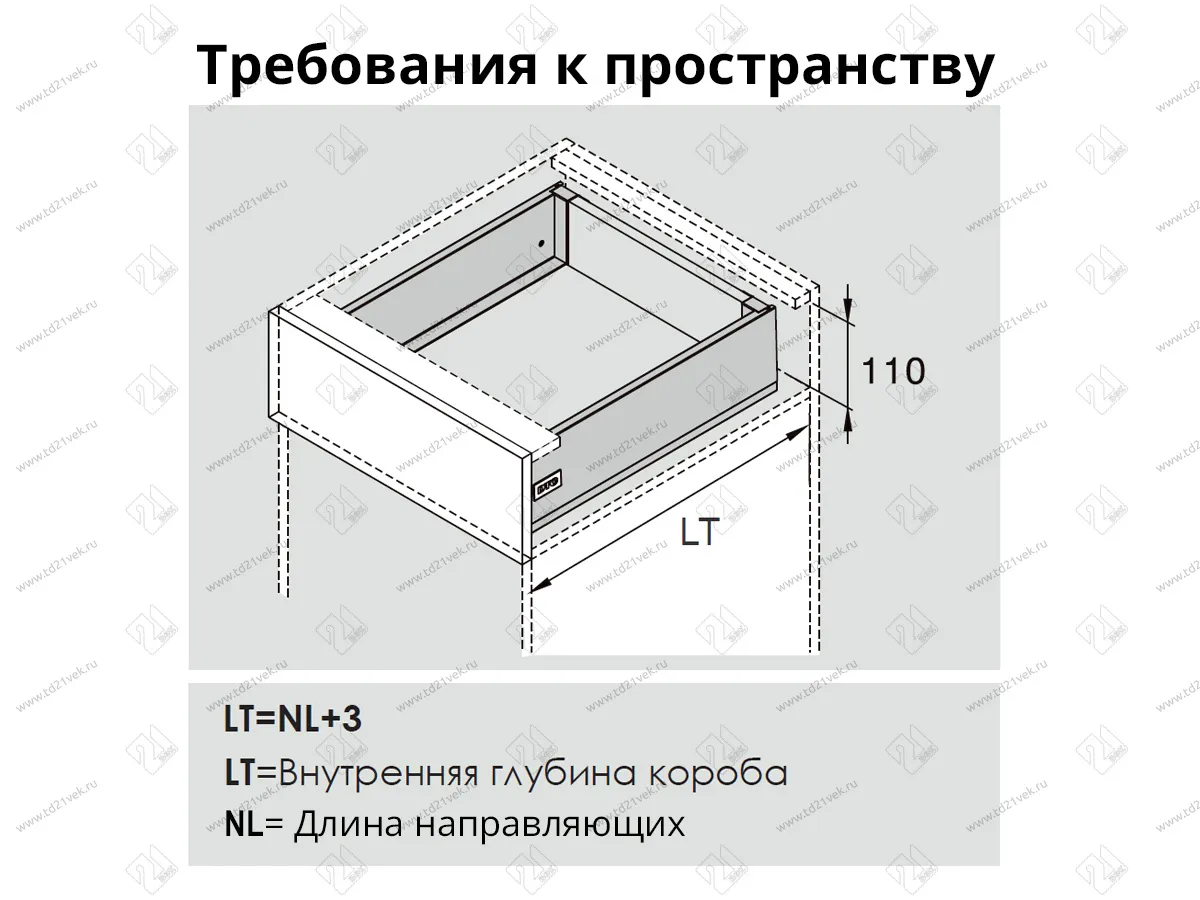 Комплект ящика Dragon-Pro, Soft-Close, L300 мм, H95 мм, нагрузка 40 кг, белый, с доводчиком 3
