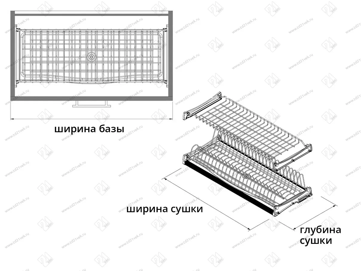 S-5160-A-16-1 Сушилка для посуды с поддоном, 700 мм, для 16 ДСП, Starax, 668х295-345 мм, антрацит (комплект посудосушителей) 4