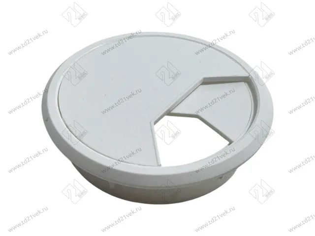 Заглушка кабель-канала, пластиковая, круглая, d=60 мм, белая 1