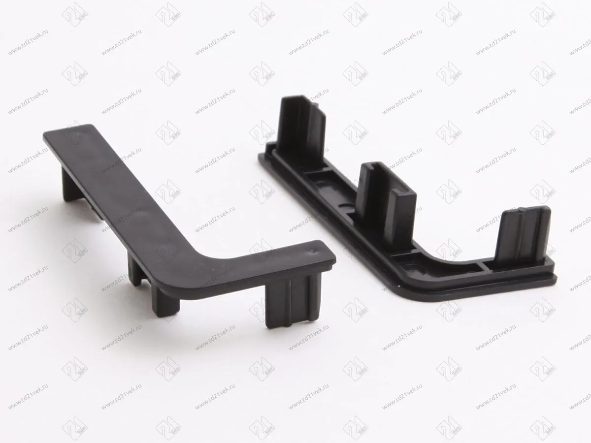 Г-образный комплект открытых заглушек (2 шт.) №2 черный <10> 1