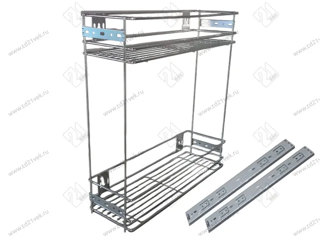 Бутылочница для кухни 200 мм (150x460x480мм) c шариковыми направляющими без доводчика, h35 мм 1