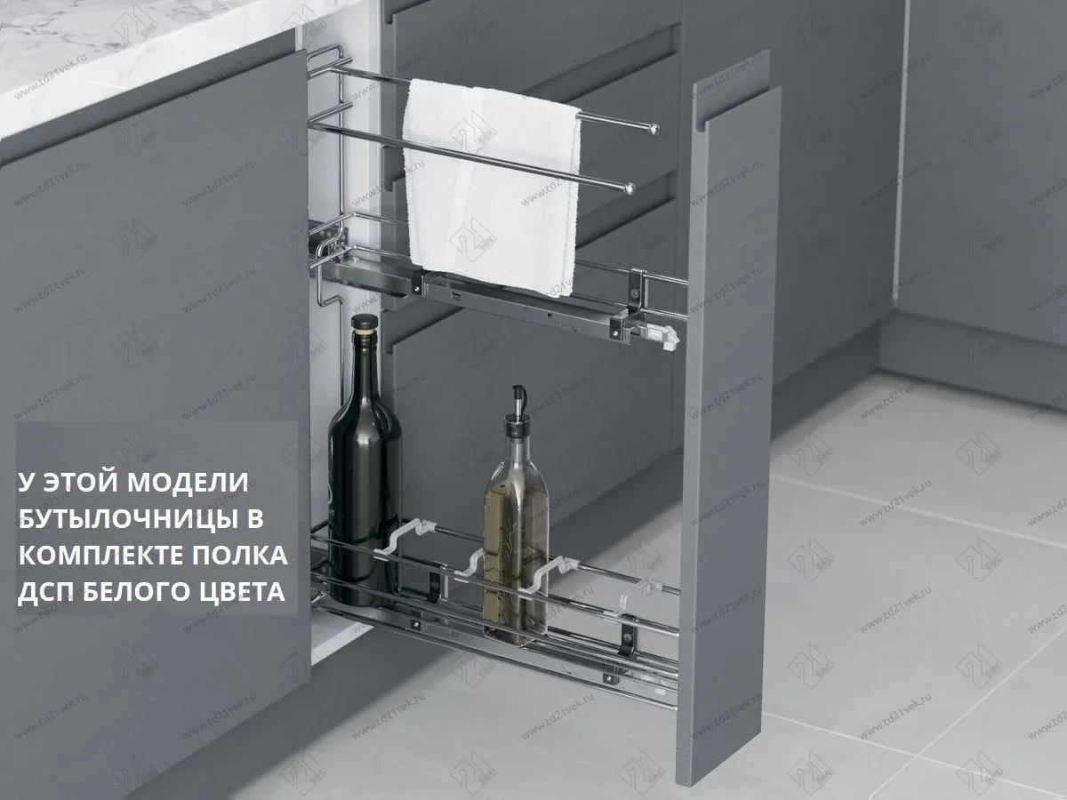 S-2642-C Бутылочница 150, Starax Cristal, направляющие Blum Tandem, (106х475х640 мм), полное выдвижение, правая 1