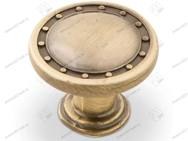 RK-06-27 BA (RK-006 BA) Ручка-кнопка, диам. 27 мм, бронза <100/500> 1