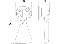 RC033MAB.3 Ручка-кнопка, матовая старинная латунь <50>