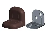 Уголок крепежный 24х24х25 мм, венге c пластиковой крышкой