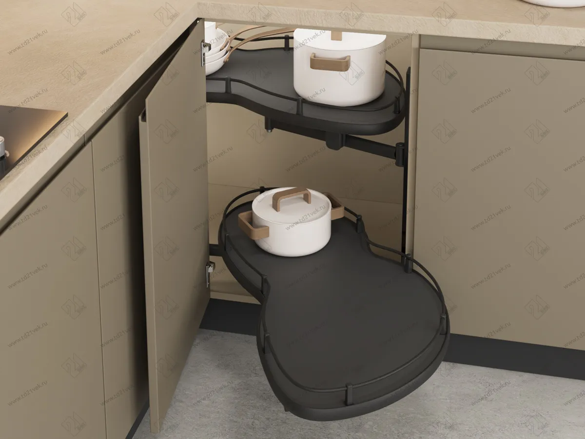 S-3014-A Волшебный угол "Лепесток" в базу 450 мм, Starax, (850х475х600 мм), правый, антрацит 1