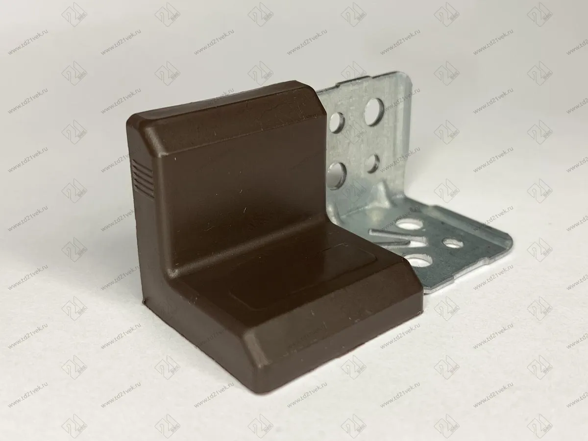 Уголок крепежный 28х28х28мм толщ.1,2мм с крышкой, 028.22 венге <500> 1