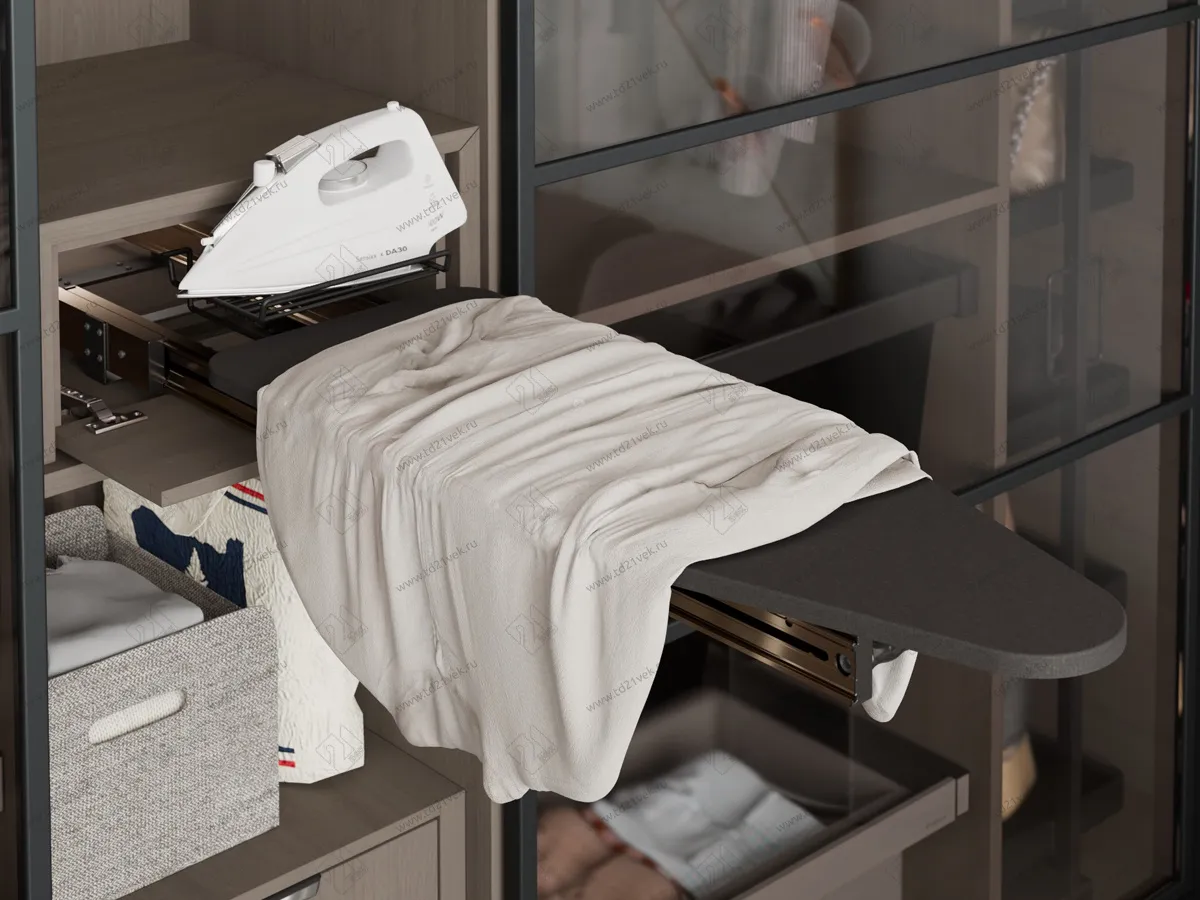 S-6616-A Выдвижная гладильная доска с фасадом в 400 базу, Starax, антрацит 5